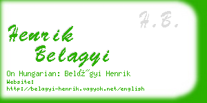 henrik belagyi business card